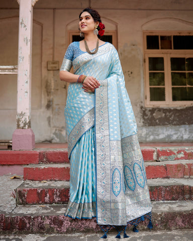 Pure Gaji Silk Saree Weaved With  Zari Comes With Tassels