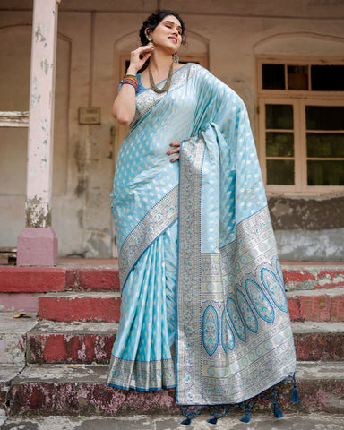 Pure Gaji Silk Saree Weaved With  Zari Comes With Tassels