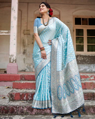 Pure Gaji Silk Saree Weaved With  Zari Comes With Tassels