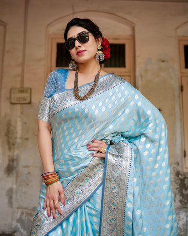 Pure Gaji Silk Saree Weaved With  Zari Comes With Tassels