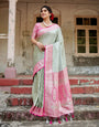 Pure Gaji Silk Saree Weaved With  Zari Comes With Tassels