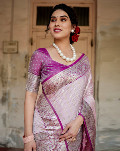 Pure Gaji Silk Saree Weaved With  Zari Comes With Tassels