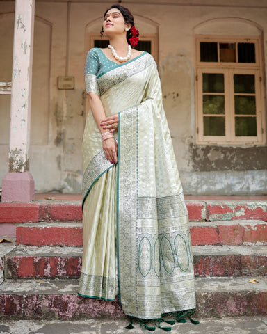 Pure Gaji Silk Saree Weaved With  Zari Comes With Tassels