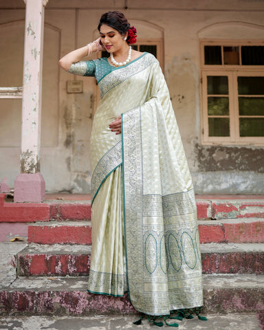 Pure Gaji Silk Saree Weaved With  Zari Comes With Tassels