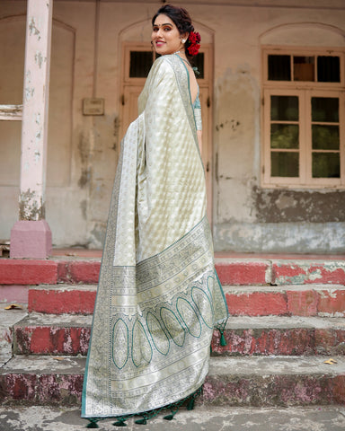 Pure Gaji Silk Saree Weaved With  Zari Comes With Tassels