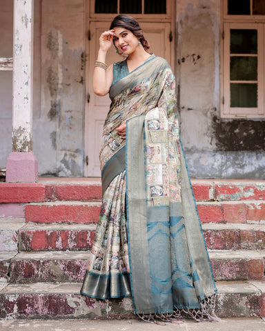 Pure Banarasi Silk Saree Weaved With Golden Zari Comes With Tassels