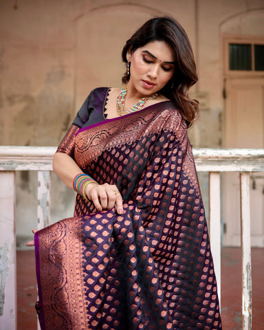 Pure Gaji Silk Saree Weaved With  Zari Comes With Tassels