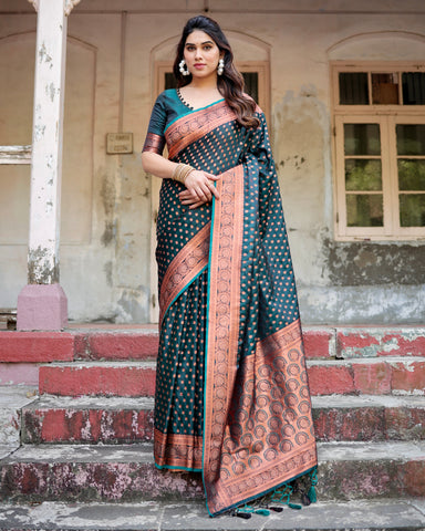 Pure Gaji Silk Saree Weaved With  Zari Comes With Tassels