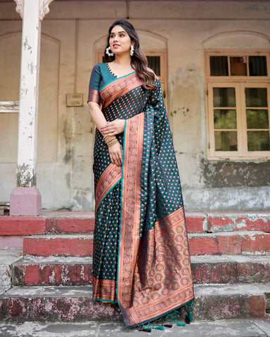 Pure Gaji Silk Saree Weaved With  Zari Comes With Tassels