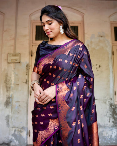 Pure Gaji Silk Saree Weaved With  Zari Comes With Tassels