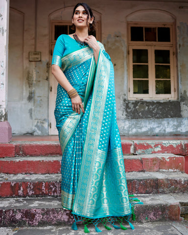 Pure Gaji Silk Saree Weaved With  Zari Comes With Tassels