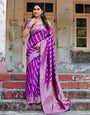 Pure Semi Silk Saree Weaved With Copper Zari Comes With Heavy Banarasi Brocade Blouse