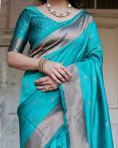 Pure Silk Saree Weaved With Zari Comes With Heavy Banarasi Brocade Blouse