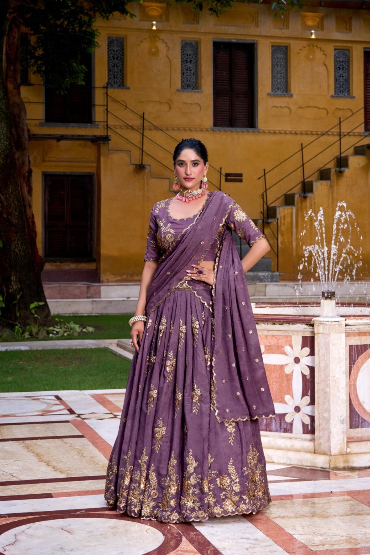 Lavender Chocolate Crush Designer Wedding Lehenga Choli