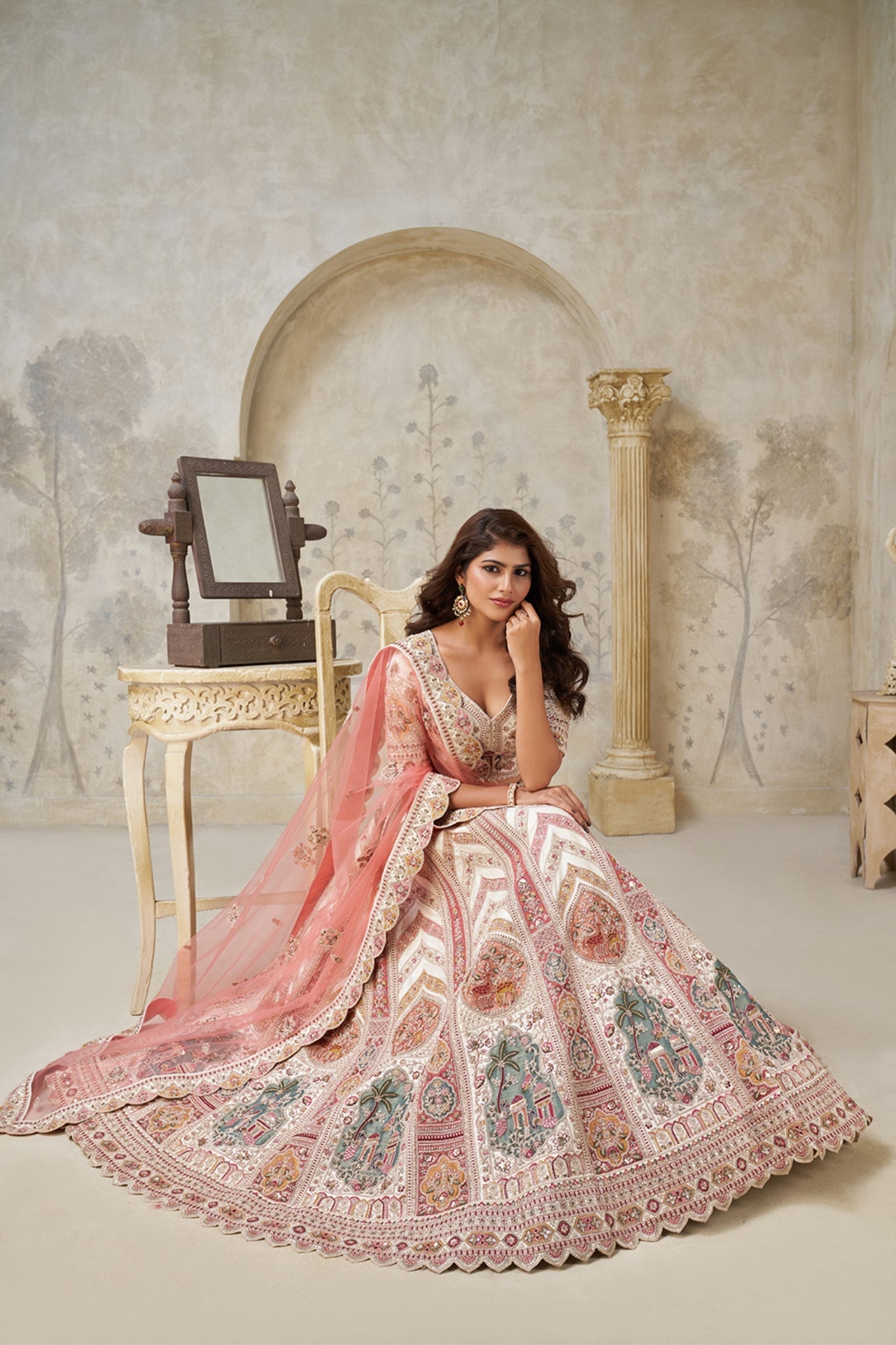 Ethereal Elegance White Dori Embroidered Designer Lehenga
