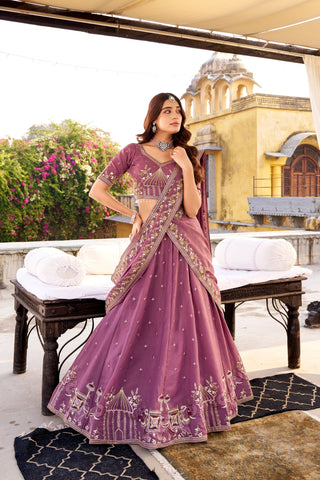 Celestial Lavender Hand Embellished Luxury Bridesmaid Lehenga