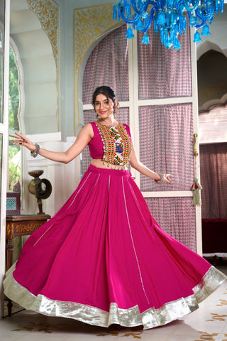 Festive Best Rayon Lehenga With Gamthi Work Blouse For Navratri