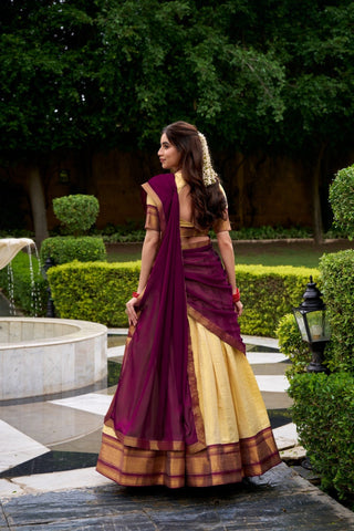 The Royal Kanchipuram Zari Weave Half Saree