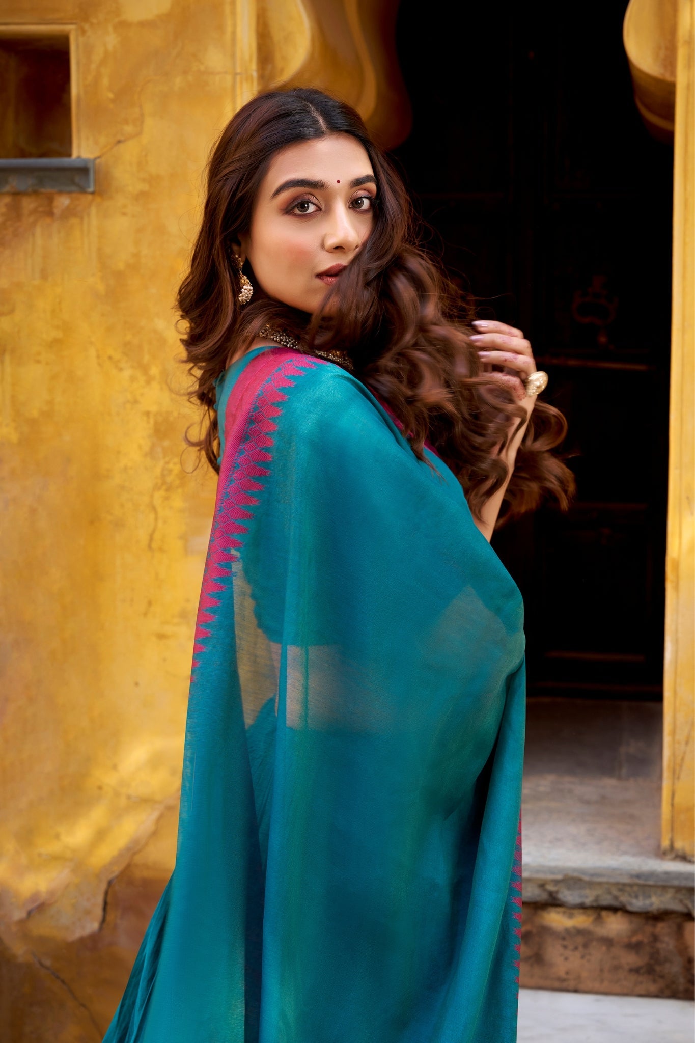 Pure Chanderi Thread Embroidered Regal Lehenga Set