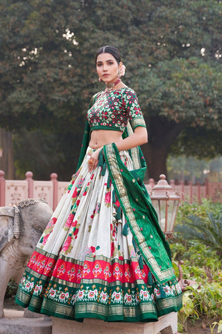 Floral Patola Print Designer Lehenga Choli