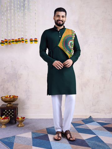 Traditional Men's Kurta for Garba Nights - Green