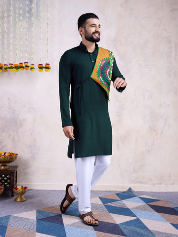 Traditional Men's Kurta for Garba Nights - Green