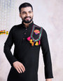 Traditional Men's Kurta for Garba Nights - Black