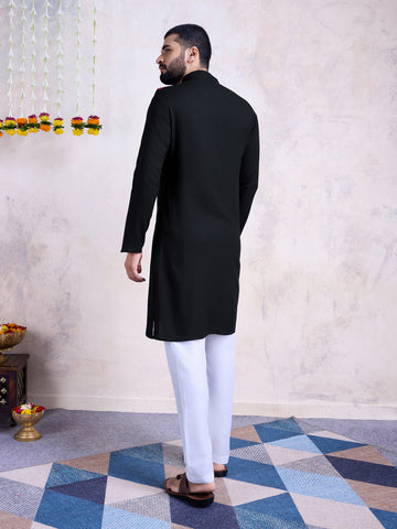 Traditional Men's Kurta for Garba Nights - Black