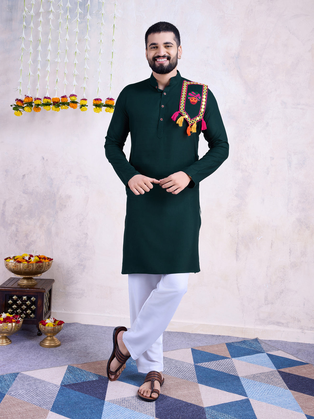 Traditional Men's Kurta for Garba Nights - GAREEN