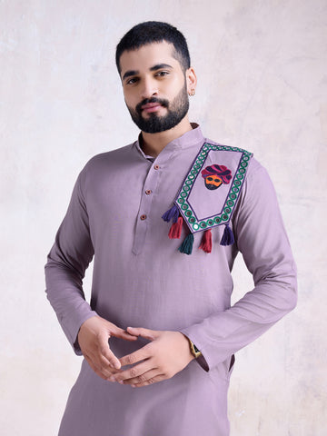 Traditional Men's Kurta for Garba Nights - Dusty Purple