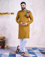 Traditional Men's Kurta for Garba Nights - Yellow