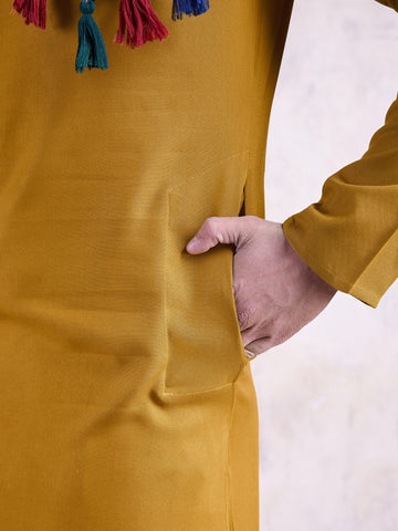 Traditional Men's Kurta for Garba Nights - Yellow