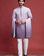 Stylish Mirror Work Rayon Men's Kurta with Dupatta Set