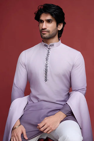 Stylish Mirror Work Rayon Men's Kurta with Dupatta Set