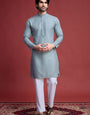 Elegant Viscose Kurta in Pista with Mirror Embroidery