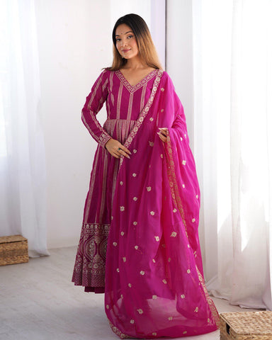 Premium Star Georgette Silk with Front and Back Side thread & Sequence Work Fancy Suit Set