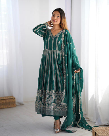Premium Star Georgette Silk with Front and Back Side thread & Sequence Work Fancy Suit Set