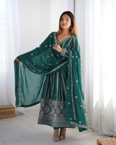 Premium Star Georgette Silk with Front and Back Side thread & Sequence Work Fancy Suit Set