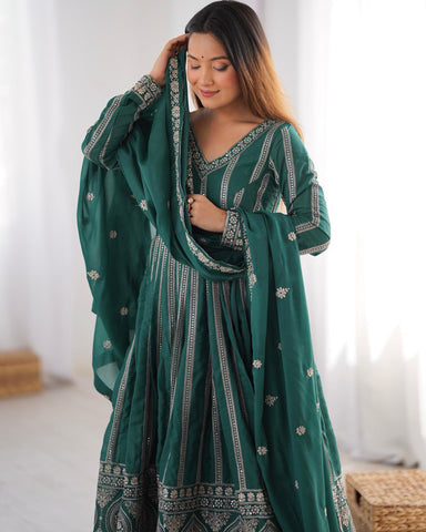 Premium Star Georgette Silk with Front and Back Side thread & Sequence Work Fancy Suit Set