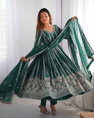 Premium Star Georgette Silk with Front and Back Side thread & Sequence Work Fancy Suit Set