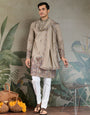 Premium Ivory Color Embroidered Kurta with Pajama Set for Men
