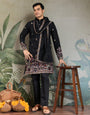 Classic Black Kurta Pajama for Men with Rich Embroidery