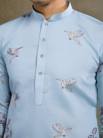 Traditional Sky Blue Wedding designer kurta for men