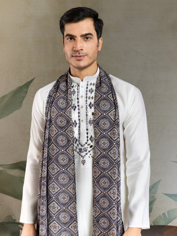 Simple & Stylish White Kurta with Dupatta for Men