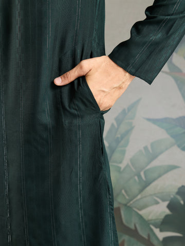 Traditional Green Kurta with Dupatta for Mens Wear