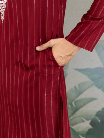 Designer Red Kurta with Dupatta for Festive Look