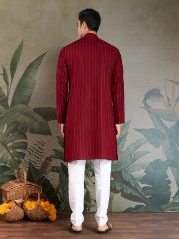 Designer Red Kurta with Dupatta for Festive Look