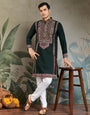 Party & Wedding Green Viscose Silk Kurta for Men