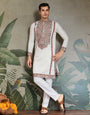 Wedding Special White Embroidered Kurta for Men