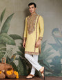 Yellow Embroidered Kurta for Haldi & Celebrations